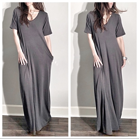 Best selling V neck  side pocket maxi dress - Picture 7 of 8